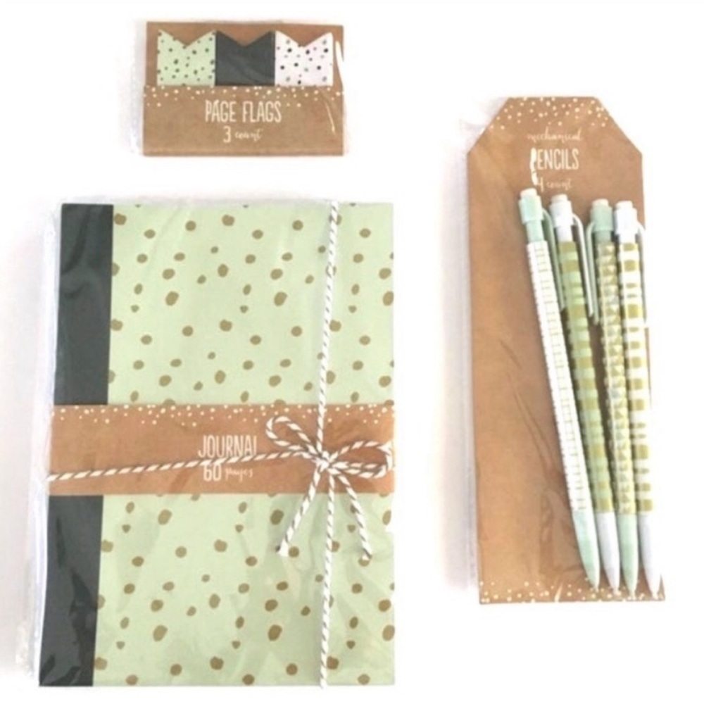 Christmas Dots Stationery Planner Accessories Page Flag Journal Pencils Mint